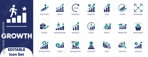 Foto Growth icon set