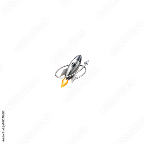 Rocket Orbit Launch Strategy Icon