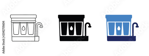 Schilderij op canvas Water filter purifier system icon filtration clean drinking water reverse osmosi