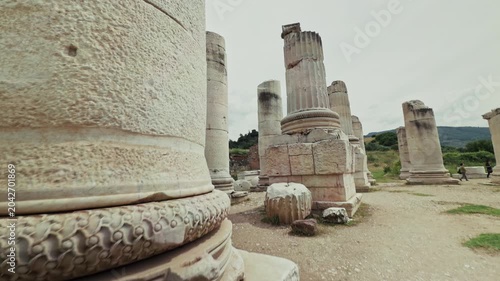 Ancient Ionic Columns Of The Temple Of Artemis In Sardis Salihli