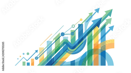 Arrows indicate a positive growth chart.