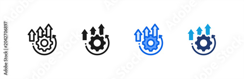 Foto Process Optimization Gear Growth Icon multiple style collection