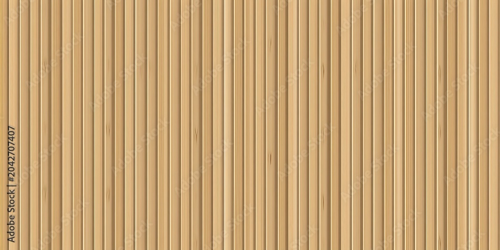 Fototapeta premium Light Brown Vertical Wood Slats Seamless Texture Uniform Spacing Smooth Slightly Rounded Planks
