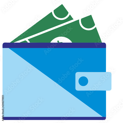 wallet with money illustration