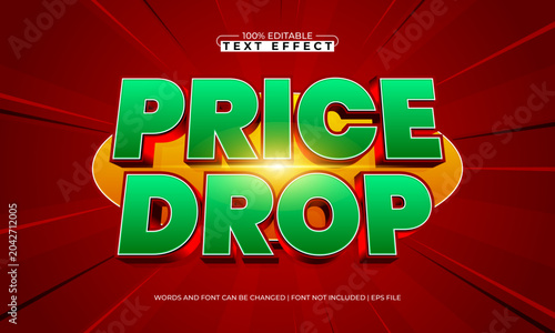 Price Drop Editable Text Effect - Bold Promotional Typography for Sale and Marketing Design