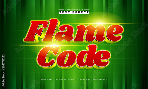 Flame Code Editable Text Effect - Powerful Flame Typography for Action and Gaming Design