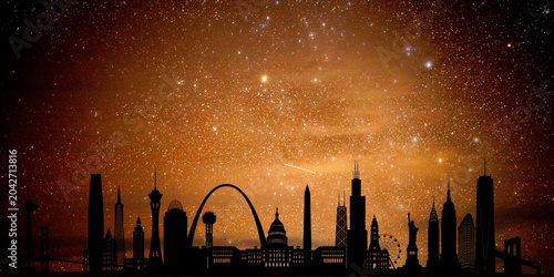 space and universe. the silhouette of the milky way. the concept of a science.