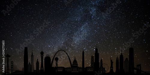 space and universe. the silhouette of the milky way. the concept of a science.