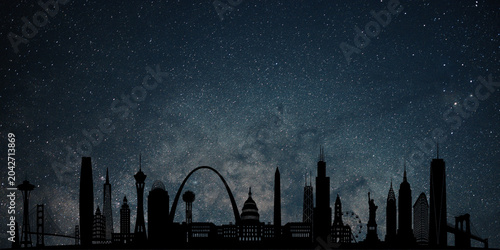 space and universe. the silhouette of the milky way. the concept of a science.