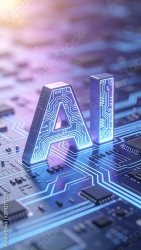 Conceptual diagram of AI technology circuit board
