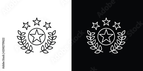 Tableau sur toile Vector icon symbolizing success, quality, and top achievement, featuring a disti