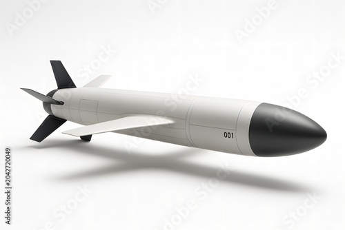 Ultra-Detailed Modern Naval Cruise Missile Concept Model – Aerodynamic Aerospace Design on White Background