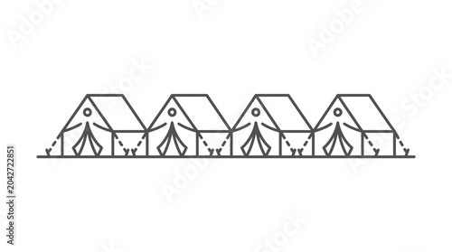 фотографія Row of military ridge tents camp illustration