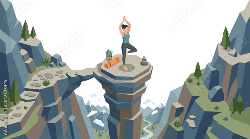 Tableau sur toile Perfect for promoting yoga retreats or outdoor mindfulness workshops on social media, websites, or print materials