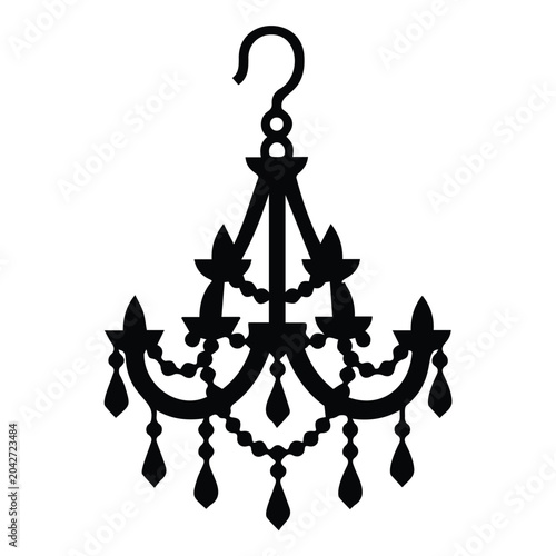 Schilderij op canvas Decorative chandelier earring jewelry vector illustration isolated on white backdrop art