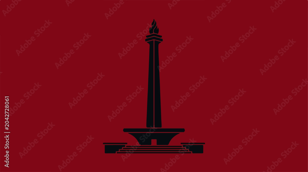 Fototapeta premium Monument on Red Background.