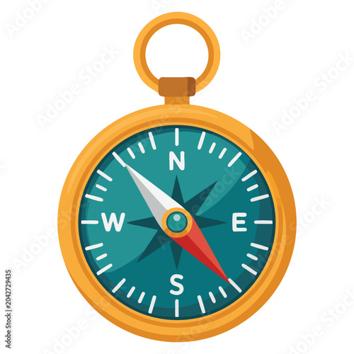 Konstfotografi Hand metal compass icon in flat illustration style