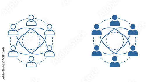 Obraz na płótnie Global network connectivity and professional team integration concept with inter