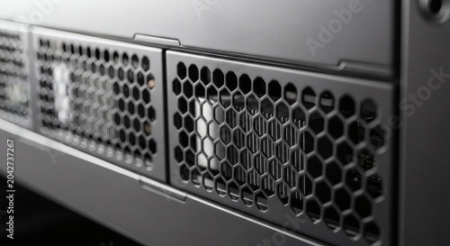 Close-Up of Computer Server Ventilation Grille