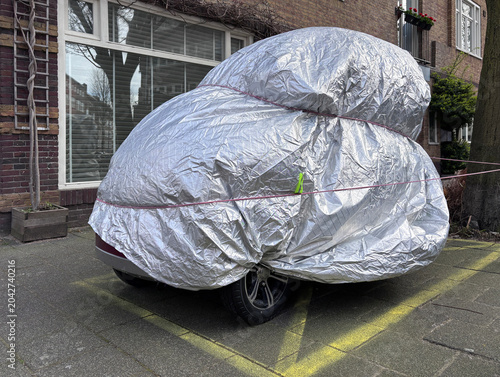 small car under cover