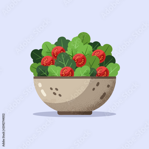 Fresh Salad Bowl: Healthy Food Illustration