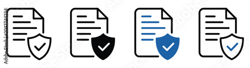 Legal document protection icons showing contract security, data privacy, and compliance verification symbols for secure systems and assurance interfaces.