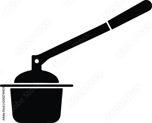 Cuadro en lienzo Silhouette vector kitchen garlic press tool for culinary food preparation design