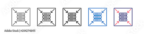 Photos Minimization Icon In 5 Different Styles Set Collection.