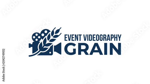 Bild auf Leinwand Logo design combining film reel and wheat stalk for event videography business