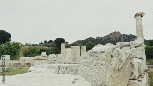 Ancient Ionic Columns Of The Temple Of Artemis In Sardis Salihli