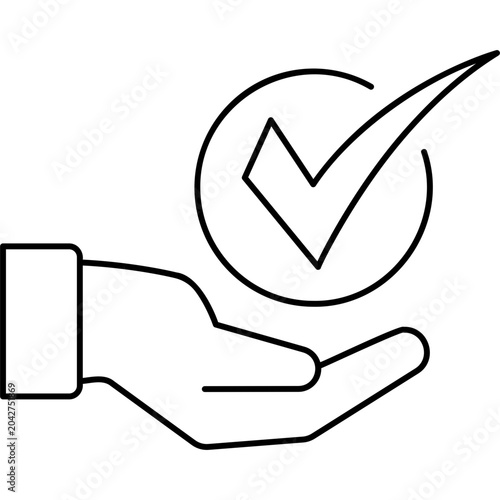 Schilderij op canvas Line Confirm Icon