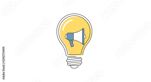 Obraz na plátne Light Bulb with Megaphone Inside.