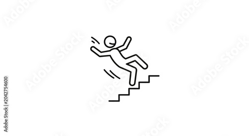 Fotografi Man Falling Down Stairs Fast.