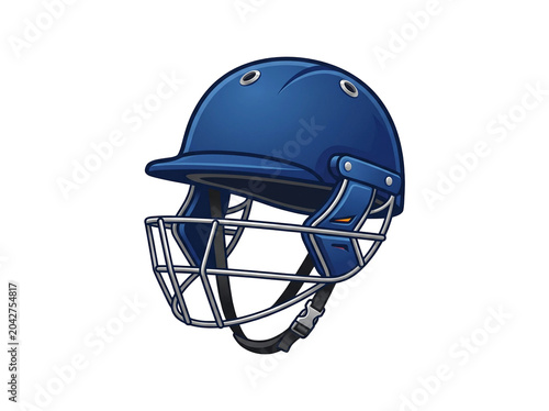3D Isolated Blue Football Helmet with Face Guard on Transparent Background