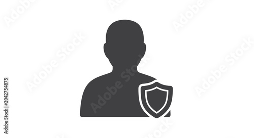 Canvastavla Man with shield protection.