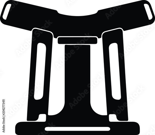 Bild auf Leinwand Silhouette vector of a traditional wooden African headrest tribal design