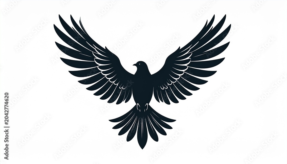 Fototapeta premium A majestic bird spreads its wings in flight outdoors.