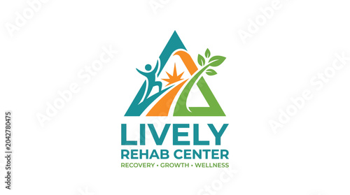 Graphic element logo for rehab center with growth and wellness concept