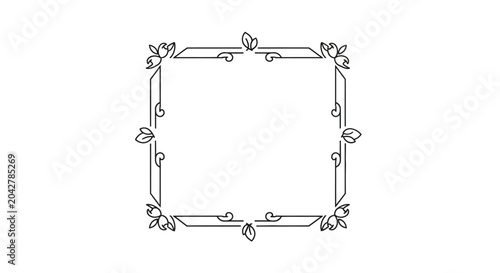 Elegant floral square frame, vintage border design with roses and leaves