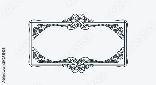Elegant Vintage Ornate Rectangle Frame - Decorative Border Design