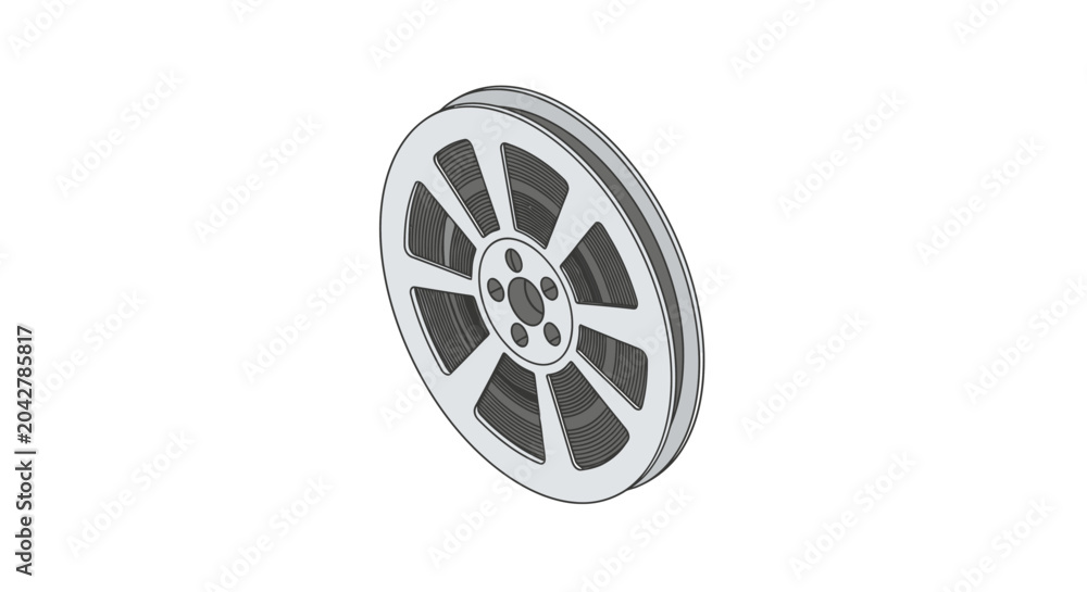 Fototapeta premium Silver Alloy Car Wheel With Five Spokes Design.