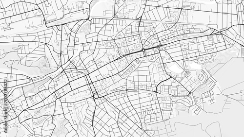 Cluj-Napoca City Map. Minimalist black and white line art poster for printing, wallpaper, wall art, and map resources for home and office decor