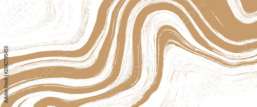 Abstract brown and white brush stroke pattern. Organic wavy lines with textured detail background