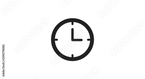 Minimalist clock design with simple lines, set against a plain background for time management themes