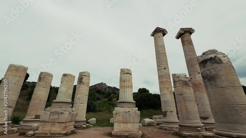 Ancient Ionic Columns Of The Temple Of Artemis In Sardis Salihli