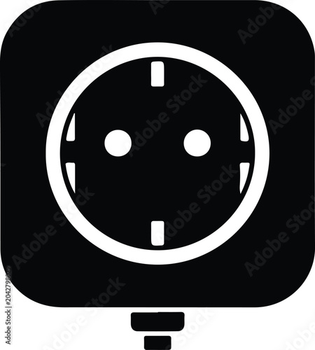 Silhouette vector power outlet socket for residential electrical energy design