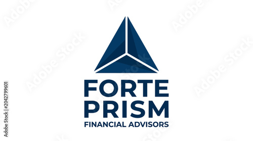 Modern abstract geometric logo for financial advisors, clean vector graphic element