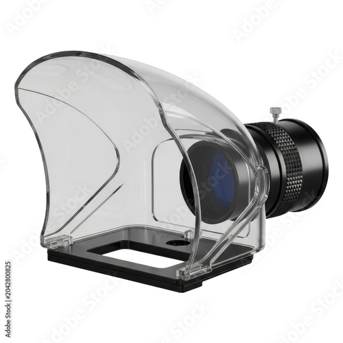 Portable camera prompter hood isolated transparent background