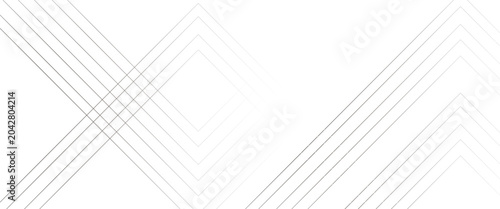 Abstract geometric pattern of intersecting thin white and gray lines on a white background