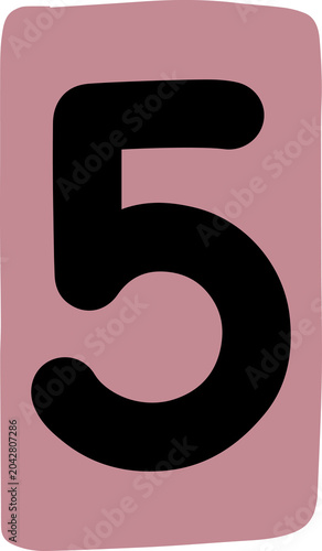 Konstfotografi Cut out number five, the fifth, 5 icon isolated clipart, numeral, math, mathemat
